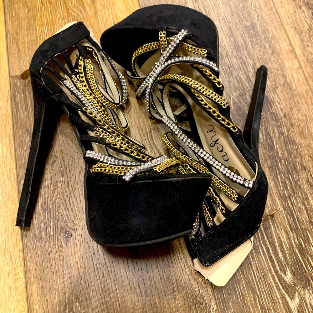 Black High Heel Sandals